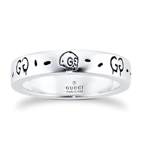 gucci silver ghost 4mm ring|gucci sterling silver butterfly ring.